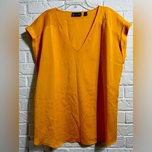 7th Avenue Design Studio Gold Cap Sleeve Blouse XL